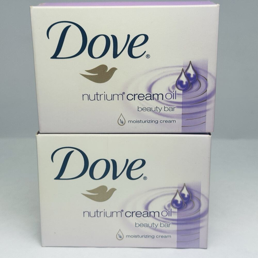 Dove Nutrium Cream Oil Beauty Bar 4.25 oz - Lot of 2 Moisturizing New Old Stock